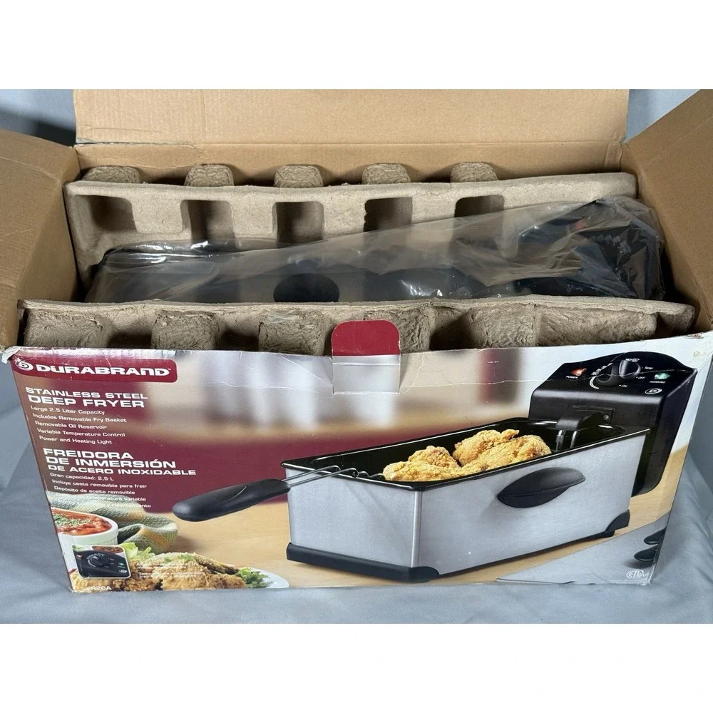 Durabrand Stainless Steel Deep Fryer‎ 2.5 Liter Basket Reservoir NIB Never used